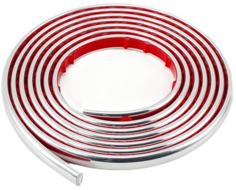 Flexible Mouldings & Trim | 3m Caulk and Trim Strips for Floor, Backsplash, Tile Edge and Corner Decor | Peel and Stick Self-Adhesive Liner, Shiny Silver