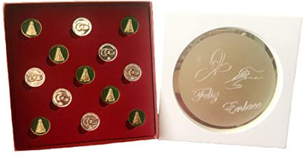 DOCOLASTRA Arras de la Virgen del Rocio Tricolor Personalizadas con Bandeja Convertible en Placa de Recuerdo y llevanza de Alianzas para Bodas y Enlaces.