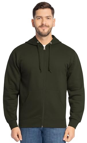 Fruit of the Loom Eversoft Fleece Hoodies, Pullover & Full Zip, Moisture Wicking & Breathable, Sizes S-4X, Duffle Bag Green Full Zip, XXXL