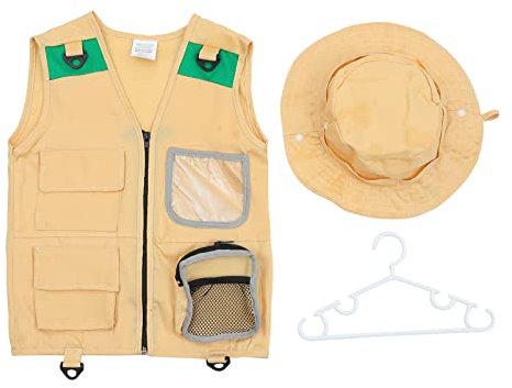 jojofuny 4 Sätze Forscher Weste Kleidung Fangen Paläontologe Verkleidet Sich Junge Weste Kostüm Rollenspiel Jungen Kostüm Aasfresser-kostüm Verrücktes Kleid Hut Kind Stoff Draussen