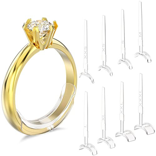 16 Stück Ringverkleinerer Unsichtbar Silikon Unsichtbarer Ringgrößenversteller für Lose Ringe für Männer und Frauen, 8 Größe, Ring Sizer Adjuster for Loose Rings