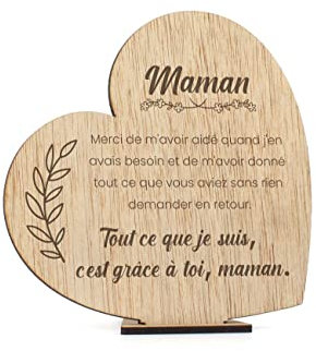 CONTRAXT Cadeau carte fete des meres original. Idee cadeau carte Fete des meres mama Bois anniversaire mere mama noel originale 3d fait à la main (Mere)