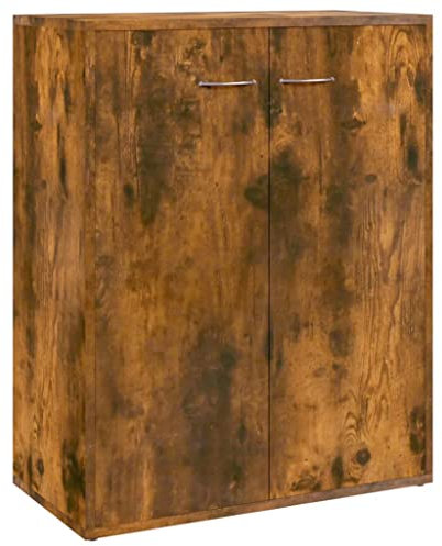 vidaXL Sideboard, Kommode mit viel Stauraum, Schrank mit 2 Türen, Mehrzweckschrank Anrichte für Wohnzimmer, Modern, Räuchereiche 60x30x75cm Holzwerkstoff