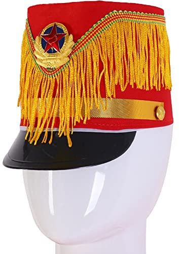 Fopytu Drum Soldier Dirigent Cap Horn Band Schlagzeuger Hut Carnival Performance Requisiten Cosplay Accessoires Partyzubehör Für Kinder Erwachsene