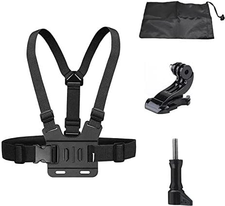 Brustgurt Halterung, Action Camera Accessory, Brusthalterung Chest Mount, Einstellbarer Brustgurt Halterung, Action Kamera Zubehör Kit, Verstellbarer Brustgurt, 3 Stück, mit Stoffbeutel