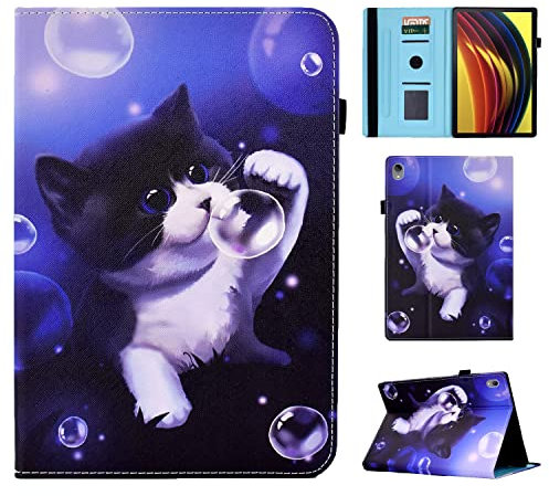 Vaitasy Funda Lenovo Tab P11/ P11 Plus 11 Pulgadas, Multiángulo Folio Cover con Función de Soporte Carcasa para P11 Plus 2021 11 (TB-J606/ TB-J607/ TB-J616) - Gato de Burbujas