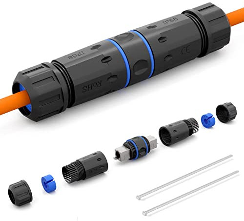 hb-digital 1 cavo di rete LSA CAT. 7 Outdoor IP68 impermeabile Cavo di posa Ethernet adattatore LAN prolunga morsetto di taglio STP AWG26-22 esterno nero