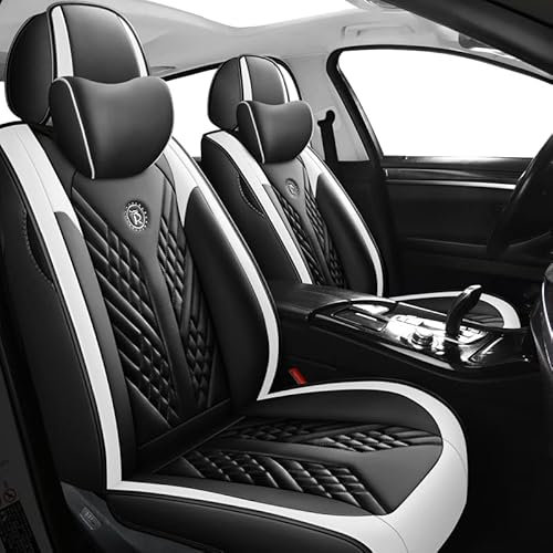 DELPOS Auto Sitzbezüge Universal Full Set Zubehör für Opel Crossland/Grandland X/Insignia/Insignia Country Tourer/Insignia Auto Zubehör, schwarz weiß