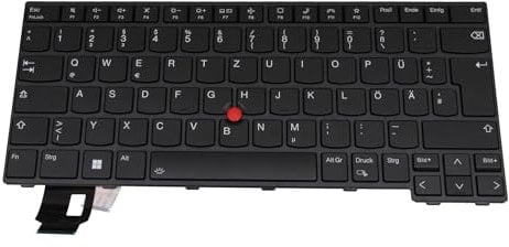 Lenovo 5N21D68080 Original Tastatur DE (deutsch) schwarz/schwarz mit Backlight und Mouse-Stick für ThinkPad P14s G3 (21AK/21AL), T14 Gen 3 (21CF/21CG), P14s Gen 4 (21HF/21HG)