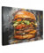 MuchoWow© Wandbilder 90x60 cm Schlafzimmer Home Deko Wohnung Bild Wohnzimmer Fotoleinwand Wand Bilder Leinwand Wall Decor Banksy - Street Pop Art - Burger - Essen - Kunst - Grau - Graffiti