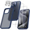 UniqueMe für iPhone 15 Pro Hülle, 5-in-1-Set Handyhülle für iPhone 15 Pro Case Rundumschutz Schutzhülle Cover, 1 Handyhülle & 2 Schutzfolie & 2 Kameraschutz - Blau