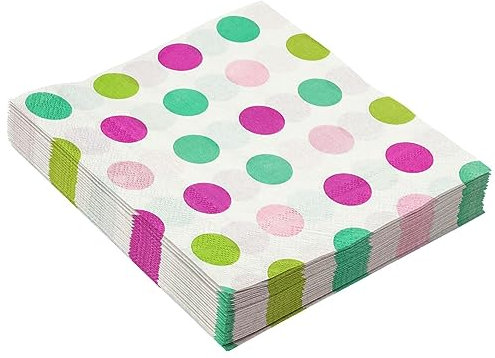 Polka Dot Servietten 2-lagig (33 x 33 cm) I 20 Stück I Perfekt für Geburtstage, Partys, Hochzeiten, Kommunion und Feiern I Papierservietten Bunt - Blätter, Rahmen, Ornament I Leaves Frame