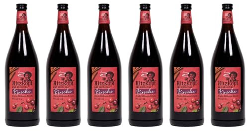 BIELMEIER Hitzkopf Glühwein Punsch Kirsche 9% vol 6x1 Liter Flasche Der Genuss und die Qualität aus dem Bayerischen Wald