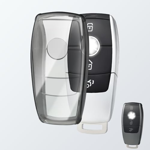 OFFCURVE Coque Cle Transparent Couvre Clé Cache Clef, Etui a Cles Étui à Clés Voiture pour Mercedes Benz Class A B C E G S CLA CLE CLS GLA GLC GLE GLK
