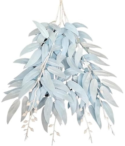 TRgqify-KM Gold Silber Künstliche Pflanze Kunstrasen Kunststoff Farn Grüne Blätter Gefälschte Blumenpflanze Hochzeit Home Decor Tischdekoration (Color : Grey)