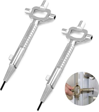 gvivej Lot de 2 clés de chantier universelles - Clé de chantier avec jauge de cylindre - Pour ouvrir - Serrure à cylindre enfichable