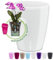 Happy Plants ORCHIDEA Clear Orchid Self-Watering Flower Pot Planter With Water Level Indicator Water Reserve And Drainage Holes (Ø12.5CM Ø15CM Ø16.5CM) (White, Ø 16.5CM - 3.3L)