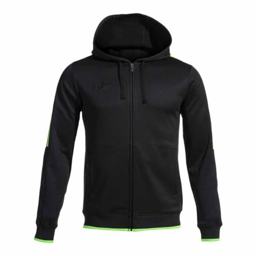 Joma Olympische Herren-Kapuzenpullover, Schwarz, Neongrün, XL