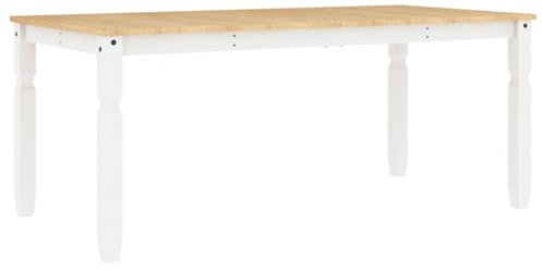 vidaXL Esstisch Corona Weiß 180x90x75 cm Massivholz Kiefer