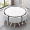 EpuzeR Φ110cm Esszimmerstühle Esstisch mit 6 Stühlen Modernem, Rund Küchentisch Konferenztisch mit Stühlen Set Empfangtisch Bartisch(Light Gray 3)