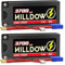 7,6V 2S Shorty Lipo Akku 3700mAh 85C Hard Case mit 5mm Bullet auf EC3 Connector für RC Fahrzeuge im 1/10 Maßstab Lastwagen Boote RC Modelle (2 Pack)