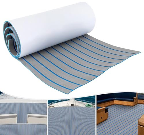 ABJGHYUT Tapis de Sol en Mousse EVA pour Bateau, Tapis Marin antidérapant et Auto-adhésif pour Bateau à Moteur, Camping-Car, Yacht, Kayak, Piscine, Pont de mer,A,240x60x0.6cm