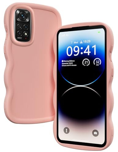 PanXCase Hülle für Xiaomi Redmi Note 11 4G / 11s 4G / 12s - Handyhülle Silikonhülle Süß Wellen-Rahmen Design, Slim Dünn Weiche Stoßfest Kratzfest Bumper Schutzhülle (Rosa)