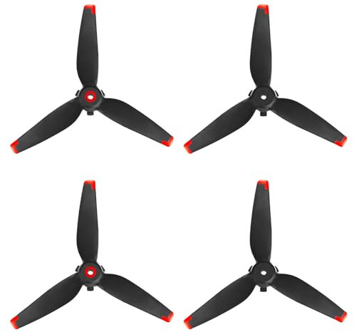 Hengrongshen 4 Pcs FPV Propeller, Silent Flight Faltbare Drohne FPV 5328S Propeller Zubehör für Drohnenersatz, Low-Noise & Dauerhaft Drohne FPV Propeller (Rot)