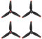 Hengrongshen 4 Pcs FPV Propeller, Silent Flight Faltbare Drohne FPV 5328S Propeller Zubehör für Drohnenersatz, Low-Noise & Dauerhaft Drohne FPV Propeller (Rot)