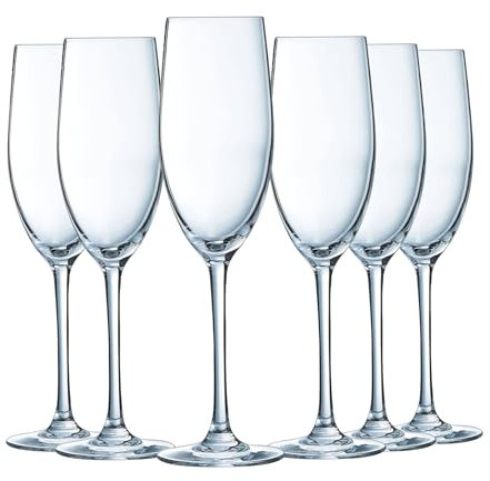 Luminarc - Collection Menades - 6 flûtes 24 cl - Fabriquées en France - Emballage renforcé