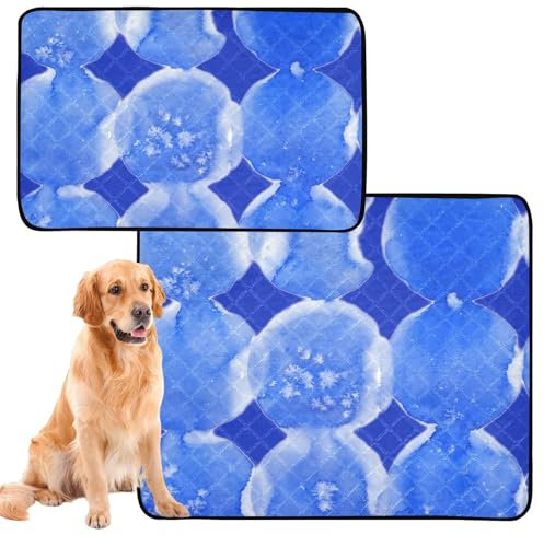 Uriniermatte für große Hunde, waschbar, rutschfest, 61 x 91 cm, Batikfärbung, 2 Stück