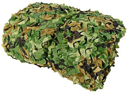 Tyvotrend Tarnnetz Camouflage Netz, Wald Jagd Sonnenschutz Wasserdicht Tarnung Netz, für Outdoor Waldlandschaft Militär Camping Party Garten Dekoration, 6mx4m