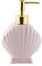 Seifenspender Bad 280 ml Badezimmer-Seifenspender aus Keramik mit silbernem Pumpenkopf, Seifenspender in Muschelform, Flüssigseifenspender for Badezimmer-Arbeitsplatte Flüssigseifenspender(Pink)
