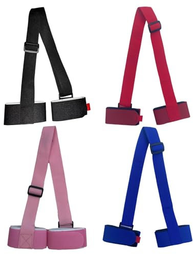 Pruojhw 4 Pièces Sangle De Transport De Ski Et De Bâtons, Porte-Épaule Réglable Bandoulière De Transport De Ski | Porte-skis De Transport Sangles De Ski Réglables En Nylon
