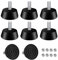 COZERI Gummifüße Schraubbar, 8 Stück Verstellbare Möbelfüße M6 x 32mm mit M6 Schrauben, Höhenverstellbare Gummipuffer für Möbel, Stühle, Tische, Sofas, Geräte und Haushaltsmöbel