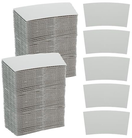sourcing map 100pcs Disposable Coffee Cup Sleeves, Cardboard Cup Sleeves for Paper Cups Insulation Hand Protection, Hot Drink Holder for Home Office Use Gray