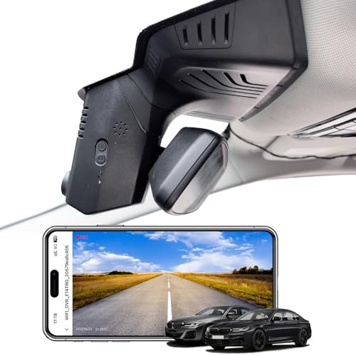 Mangoal 4K Dash Cam for BMW 5 Series Gen7 G30 G31 G38 2018 2019 2020 2021 2022 2023 Select 2017 M5 F90(Model B), OEM Style, 2160P UHD Video, WiFi & APP, 64GB Card