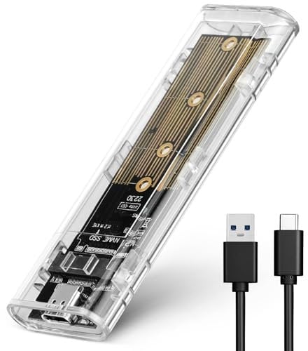 AXFEE Boîtier SSD M.2 nvme Adaptateur m2 Lecteur Disque Dur Externe, Boîtier Adaptateur SSD m2 USB 3.1 USB-C Disque Dur pour M.2 PCIe NVME M-Key 2230/2242/2260/2280