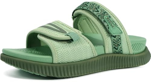 KuaiLu Sport Sandalen Damen Bequeme Weiche Fußbett Orthopädische Wander Wandersandalen Outdoor Trekking Latschen Frauen Sommer Outdoorsandalen Schlappen Offen Zehen Sportsandalen Pantoletten Grün 43