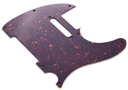 Fafeicy WeißE Perle E -Gitarren -Pickguard, PVC und Celluloid Pick Guard Platte für Gitarren Im Telecaster -Stil, Single Coil Pickup -Loch (Braune Schildkröte)