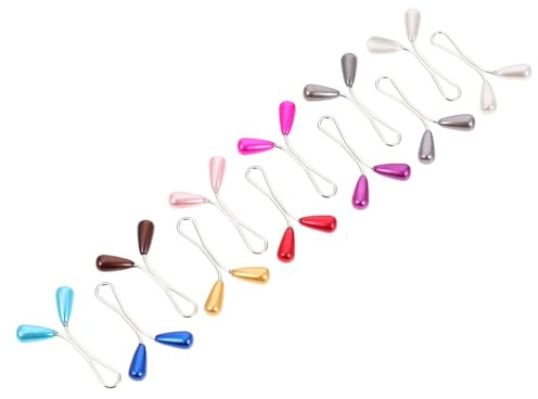 TOYANDONA U-förmige Perlen Schalbroschen nicht Verformbar 24 Stück mit Stahlnadel Kopftuch und Hijab Befestigungsclips und Accessoire Zufällige Farbe für Damen für Hochzeiten und Partys