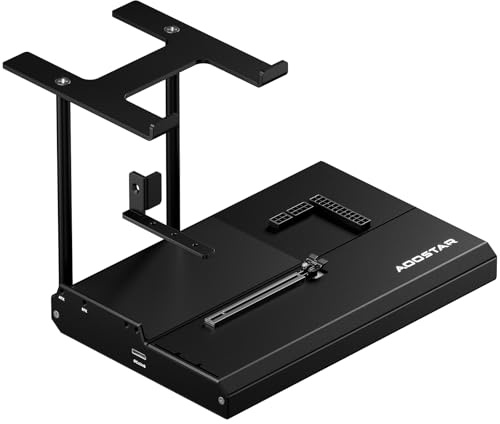 AOOSTAR EG01 EGPU Dock Oculink (PCIe4.0x4) Externe GPU-Dockingstation, unterstützt ATX/SFX-Standardnetzteile, mit abnehmbarem Multifunktionsständer, 150 W DC-Anschluss, Schwarz