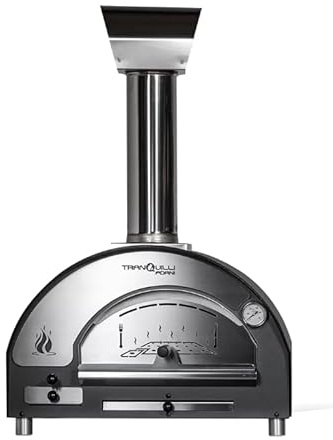 Generico Horno de leña Tranquilli Arde Baby | Horno compacto para pizza y pan | Interior 56 x 41 cm | Placa de cocción 43 x 41 cm | Opciones con patas, carro o mesa de trabajo