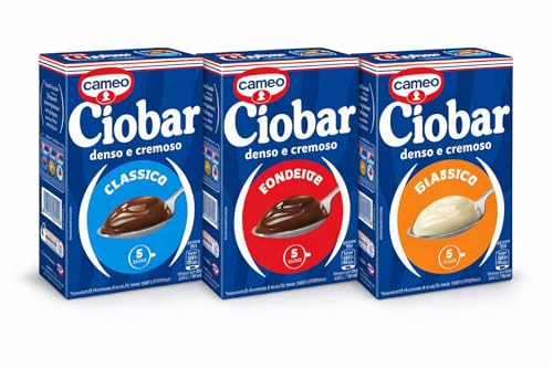 Ciobar Cioccolata Calda Densa e Cremosa 3 Gusti Assortiti – Classico Fondente Bianco – Preparato per 15 Tazze – Cioccolata in Tazza Tipo Bar