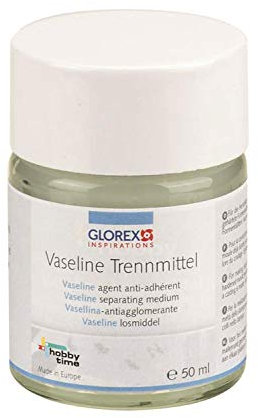 GLOREX 6 2132 50 - Vaseline Trennmittel, Trennvaseline, im 50 ml Glas, schützt die Haut beim Erstellen von Gipsabdrücken wie beim Babybauch