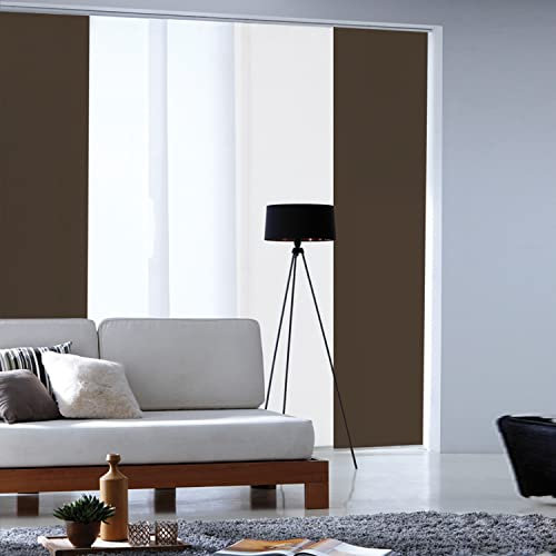 MADECOSTORE Panneau Japonais tamisant uni - Chocolat - L45 x H260cm
