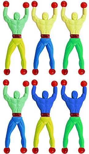 com-four® 6er XL Set Sticky Ninja Fensterkletterer, besonders groß | in 3 verschiedenen Farben - 13,5 cm