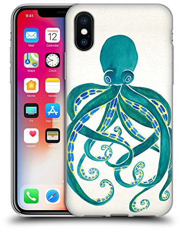 Head Case Designs Offizielle Cat Coquillette Oktopus 2 Meer Gelhülle [Militärischer Schutzgrad] Kompatibel Mit Apple iPhone X/iPhone XS Und Kompatibel Mit MagSafe