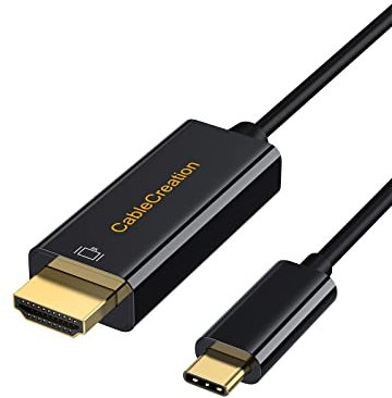 CableCreation USB-C vers HDMI 4 K, Type C vers HDMI câble 3 Pieds, Thunderbolt 3 Compatible, mâle vers mâle, pour MacBook Pro/iMac 2017/Surface Book 2/Chromebook Pixel/Yoga 920/Samsung S8/S8 +, Noir