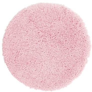 Spirella – Runde Highland Mikrofaser-Badematte – rutschfest, schnelltrocknend und waschbar – 100% strapazierfähiges und widerstandsfähiges Polyester – Hellrosa – Ø 60 cm